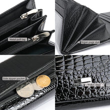 Carica l&#39;immagine nel visualizzatore di Gallery, Women&#39;s Genuine Leather Wallets Long Clutches Bags for phone Coin Purse Card Holders Money Bag
