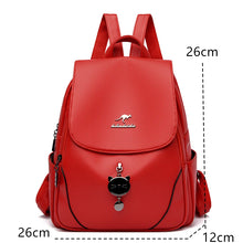 Carica l&#39;immagine nel visualizzatore di Gallery, Large Fashion PU Leather Backpack Women Rucksack Knapsack Travel Backpack Shoulder School Bag a09