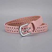 画像をギャラリービューアに読み込む, Fashion Women Pu Leather Dress Belt For Women Hollow Out Strap High Quality Trouser Pink Belts