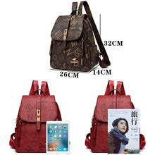 Load image into Gallery viewer, 2024 Fashion Luxury Women&#39;s Designer Letter Printing Leather Backpacks Large Travel Shoulder Bags Totes School Bag