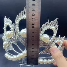 Load image into Gallery viewer, Adjustable White Pearls Rhinestone Miss Universe Mikimoto crown Hair Accessories y89