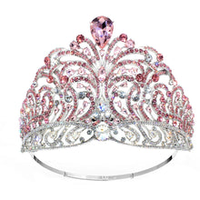 Load image into Gallery viewer, Large Miss Universe Crown Rhinestone Tiara Bridal Party Crowns Hair Jewelry y98
