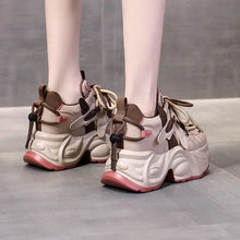 Charger l&#39;image dans la galerie, Genuine Leather Dad Shoes  New Plush Casual Shoes Versatile Thick Soles Increase Sneakers Women Platform BootS