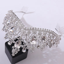 Load image into Gallery viewer, Large European Crystal Wedding Crown Rhinestone Queen Tiaras Comb Hair Accessories b10