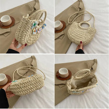 Laden Sie das Bild in den Galerie-Viewer, Handmade Straw Bag for Women Large Tote Bag Rattan Basket Woven Shoulder Crossbody Bag  a149