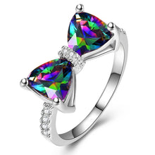 Charger l&#39;image dans la galerie, Personality Multi-colored CZ Bow Rings for Women Wedding  Jewelry dc36