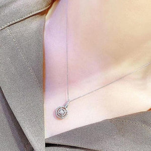 Fashion Cubic Zirconia Circle Pendant Necklace for Women hn50 - www.eufashionbags.com