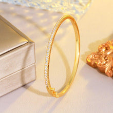 Charger l&#39;image dans la galerie, Trendy Round Open Cuff Micro Pave Cubic Zirconia Bangle for Women cw16 - www.eufashionbags.com