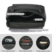 Carica l&#39;immagine nel visualizzatore di Gallery, Shoulder Strap Handbags Casual Black Messenger Crossbody Bags for Men ipad Pouch Bag Leather Man Shoulder Bags Husband