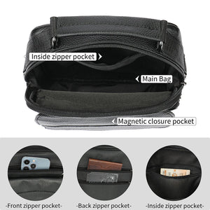 Shoulder Strap Handbags Casual Black Messenger Crossbody Bags for Men ipad Pouch Bag Leather Man Shoulder Bags Husband