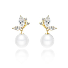 Charger l&#39;image dans la galerie, Fashion Imitation Pearl Drop Earrings Marquise CZ Ear Accessories for Women n116
