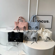 Laden Sie das Bild in den Galerie-Viewer, Silver Big Bow Pu Leather Shoulder Bags for Women 2024 Summer Designer Fashion Handbags and Purses