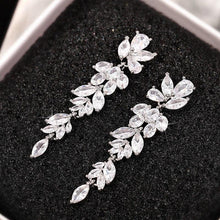 Load image into Gallery viewer, Long Pendant Drop Earrings Women Zirconia Engagement Jewelry he15 - www.eufashionbags.com