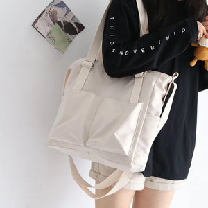 2022 new Women's Bag Shopper Simple Fashion Zipper Handbags Nylon Waterproof  Large Capacity Tote Shoulder Bags For Women