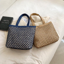 Load image into Gallery viewer, Large Weave Zipper Shoulder Bags for Women Fashion Beach Tote Purse l37 - www.eufashionbags.com