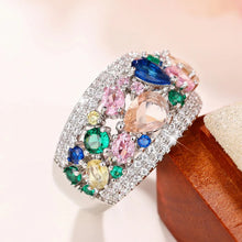 Load image into Gallery viewer, Rainbow Cubic Zirconia Rings For Women Wedding Accessories Luxury Trendy Rings