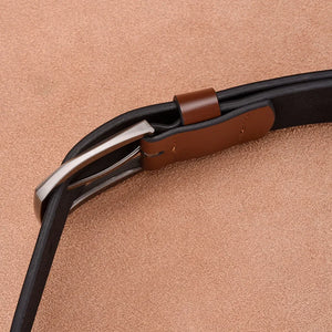 Man Brown Leather Belt High Quality Dress Belt For Men New Fashion Causal Waistband Alloy Buckle