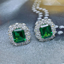 Charger l&#39;image dans la galerie, Sparkling Green Cubic Zirconia Stud Earrings for Women Aesthetic Wedding Accessories