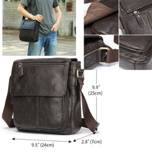 Load image into Gallery viewer, Men Shoulder Bag Cowhide Leather Crossbody Bags Messenger Tote purse