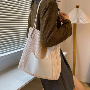 Straw Hollow Out Knitting Tote Bag Large Handmade Shoulder Handbag Women Designer Casual Beach Bag