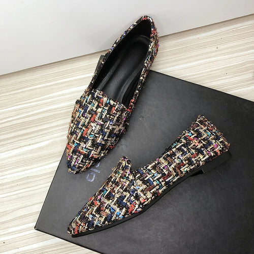 Colorful Summer Spring Women Flats  Slip on Casual Shoes  q2