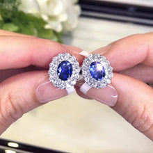 画像をギャラリービューアに読み込む, Blue Cubic Zirconia Women&#39;s Stud Earrings Wedding Anniversary Party Accessories Jewelry