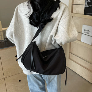 Simple Solid Color Soft Cloth Design Shoulder Bags for Women 2024 Summer Fashion Crossbody Bags Handbags