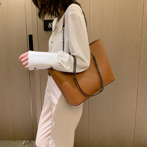 Designer Chain PU Leather Shoulder Bags for Women Large Shoulder Bag