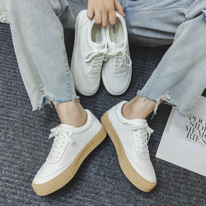 Leather Men White Shoes Sports Versatile Board Shoes Sneakers Lightweight Walking Shoes w12