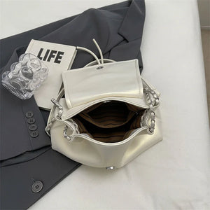 Cute Tie Shoulder Bags for Women 2024 Fashion Female Trend Small Crossbody Bag Chain Handbags and Purses