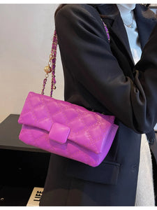 New Rhombic Lattice Chain Fashion Versatile Small Messenger Bag Small Crossbody Bags for Women