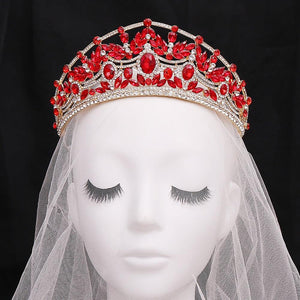 Luxury Rhinestone Royal Queen Leaf Crowns Tiara Crystal Wedding Hair Accessories bc17 - www.eufashionbags.com