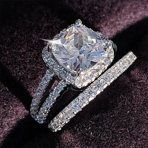Luxury Silver Color Luxury Wedding Rings Set for Women mr01 - www.eufashionbags.com