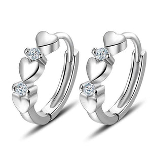 Trendy Heart Small Hoop Earrings Women Fashion Jewelry he180 - www.eufashionbags.com