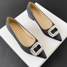 Charger l&#39;image dans la galerie, Women Luxury Crystal Bridal Shoes Microfiber 3cm Comfortable Slip-On Red Khaki Black Pumps