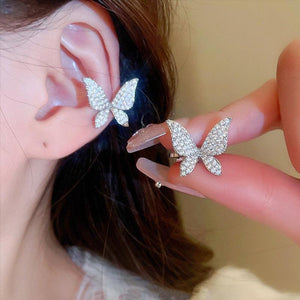 Fashion Cubic Zirconia Butterfly Clip Earrings Daily Wear Jewelry he17 - www.eufashionbags.com