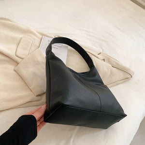 Fashion Women Leather Shoulder Bag Retro Solid Color Hobo Bag Tote Purse z21