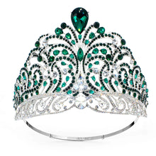 Carica l&#39;immagine nel visualizzatore di Gallery, Large Miss Universe Crown Rhinestone Tiara Bridal Party Crowns Hair Jewelry y98