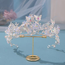 Charger l&#39;image dans la galerie, Luxury Crystal Pearl Butterfly Jewelry Set Rhinestone Choker Necklace Earrings Sets bj15 - www.eufashionbags.com
