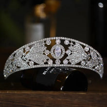 Charger l&#39;image dans la galerie, Baroque Luxury Crystal Leaf Bridal Crowns Zircon Diadem Arab Tiaras CZ Princess Headwear Pageant Party Hair Accessories