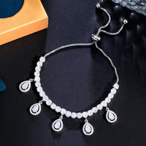 Adjustable Shiny Round Charm Bracelets Cubic Zirconia New Trendy Jewelry b121
