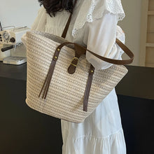 画像をギャラリービューアに読み込む, Summer Large Straw Bag Women Straw Shoulder Bags Luxury Rattan Woven Tote Raffia Crochet Beach Bag a178