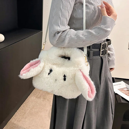 Cute Plush Rabbit Crossbody Bags for Women Purses Rabbit Ear Shoulder Messenger Bag a132