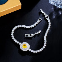 Laden Sie das Bild in den Galerie-Viewer, Square Cubic Zirconia Crystal Bracelets Tennis Chain Link Women Party Engagement Jewelry b70