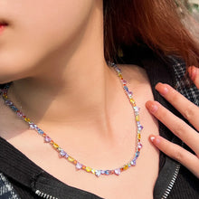 Charger l&#39;image dans la galerie, 5A Bling Cubic Zirconia Love Heart Necklace Multi Color Women Engagement Chain Jewelry