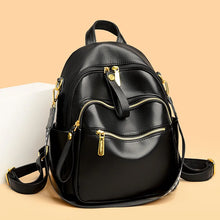 Charger l&#39;image dans la galerie, Luxury Large Backpack Women PU Leather Knapsack Travel Backpacks Shoulder School Bags a43