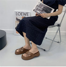 Charger l&#39;image dans la galerie, Summer Open Toe Women Slippers Casual Platform Flat Outdoor Beach Shoes h21