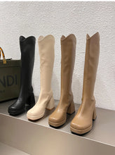Laden Sie das Bild in den Galerie-Viewer, Fashion Platform Long Boots For Women Back Zippers High Heel Knee High Boots h06