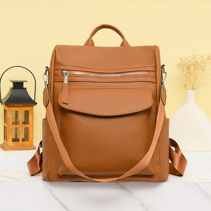 Anti Theft Travel Backpack Large Capacity School Bags For Teenage Girls Mochila 2024 New High Quality PU Leather Women Backpack