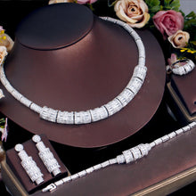 画像をギャラリービューアに読み込む, 4pcs Shiny Cubic Zirconia Bridal Jewelry Sets Party Luxury Dress Accessories b50